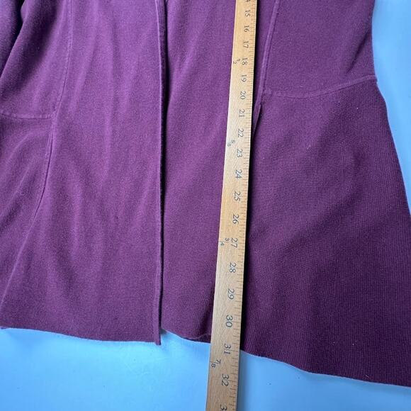 Talbots Sweater Womens 2X Burgundy Open Cardigan Stretch Comfort Career Preppy - Picture 9 of 11